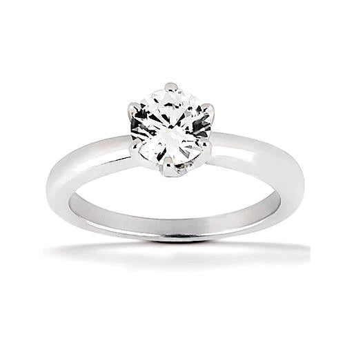 0.75 Carats Bague Solitaire Réel Diamant Rond Bijoux En Or Fin