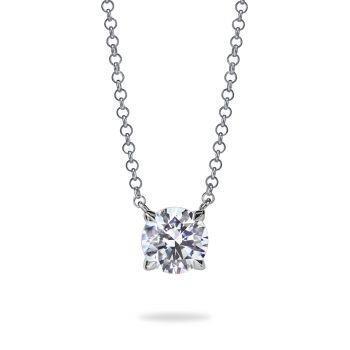 0.75 Carats Collier Pendentif En Forme De Réel Diamant Rond