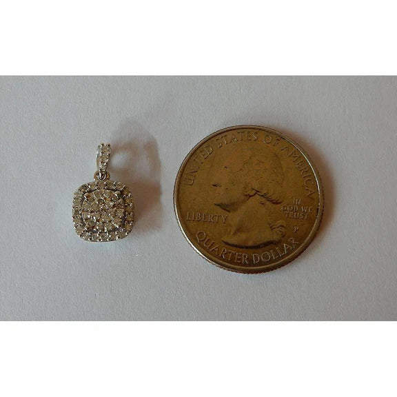 0.75 Carats Pendentif Réel Diamant Or Blanc 14K