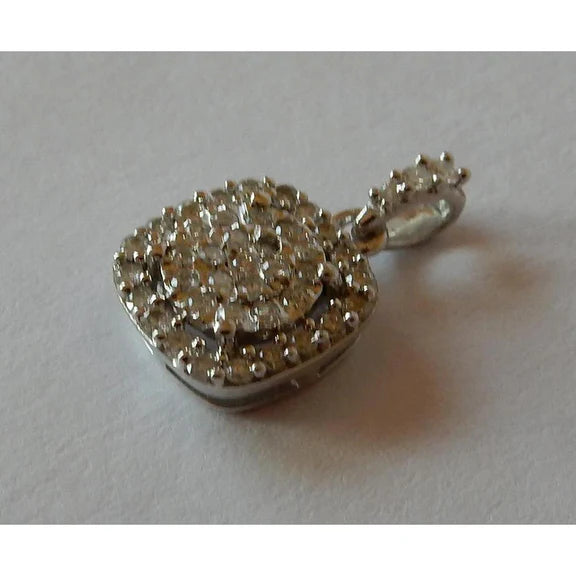 0.75 Carats Pendentif Réel Diamant Or Blanc 14K