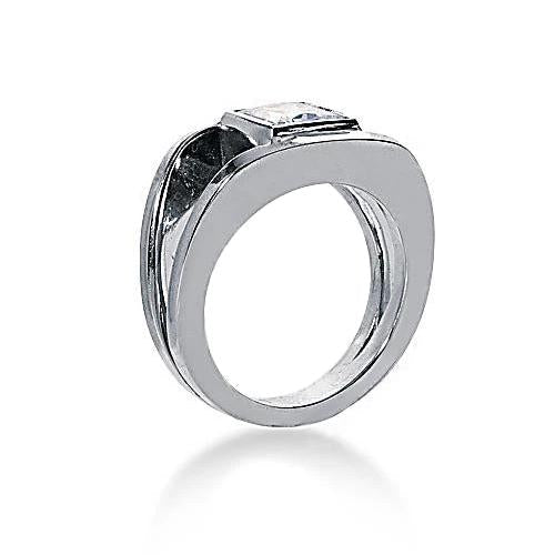 0.75 Carats Réel Diamant Solitaire Bague De Fiançailles Taille Princesse