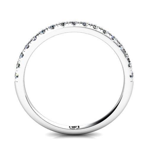 0.80 Ct Serti De Griffes Naturel Diamant Rond Demi-Éternité Bande Or Blanc 14K