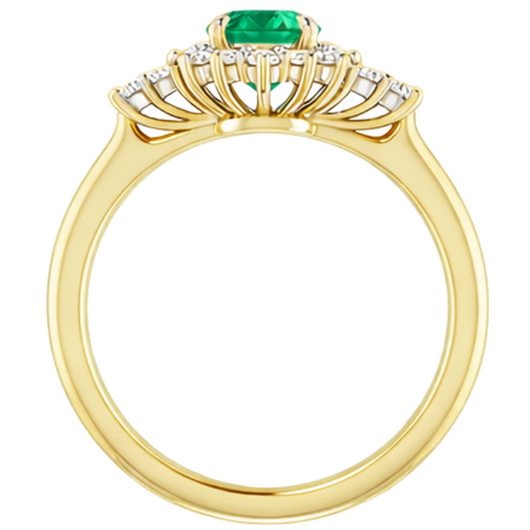 naturel round diamant 1.50carats bague avec accents diamants