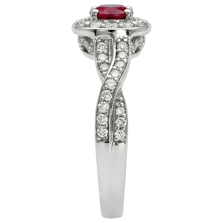 naturel rubis 1.85carats bague vue de profil