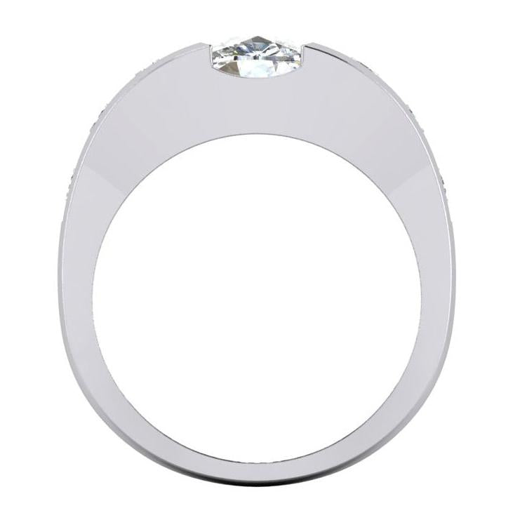 Bague Pour Homme Or 10K Avec Diamant Rond Coussin De Cultivé En Laboratoire