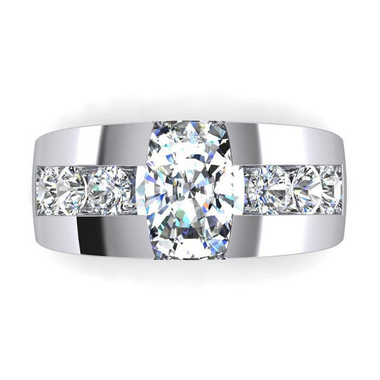 Bague Pour Homme Or 10K Avec Diamant Rond Coussin De Cultivé En Laboratoire