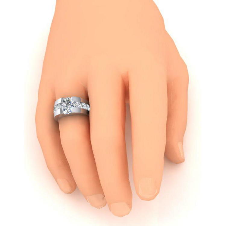 Bague Pour Homme Or 10K Avec Diamant Rond Coussin De Cultivé En Laboratoire