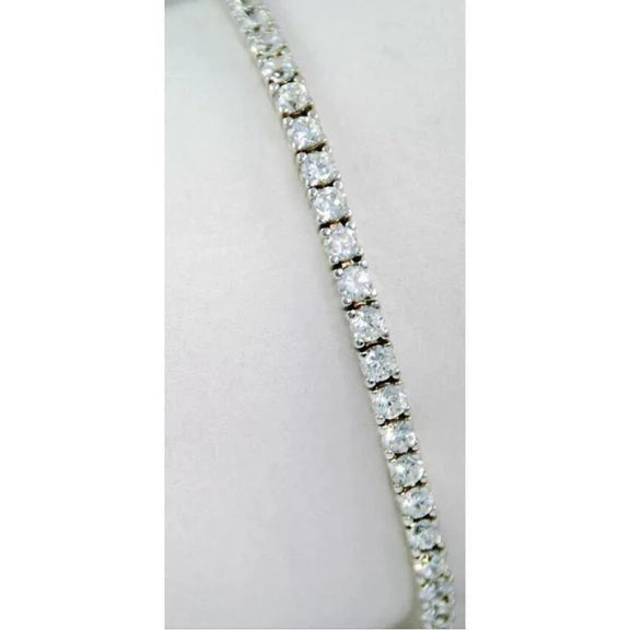 10.08 Carats Bracelet Tennis Réel Diamant WG Bijoux Taille Ronde