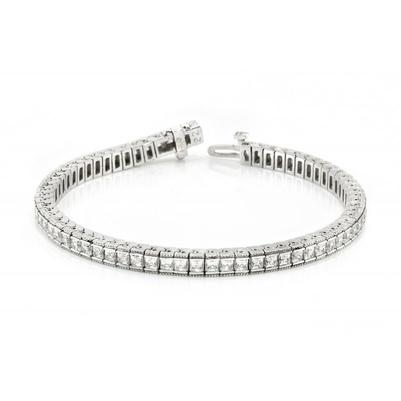 10.50 Carats Bracelet Tennis Réel Diamant Or Blanc 14K Bijoux