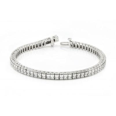 10.50 Carats Bracelet Tennis Réel Diamant Or Blanc 14K Bijoux