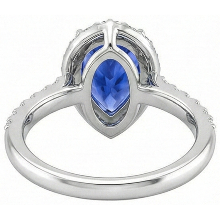 naturel pear tanzanite 12.25carats alliance avec accents diamants