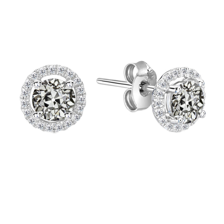 Pendants d'Oreilles Or 14K Blanc avec Diamant – vue principale