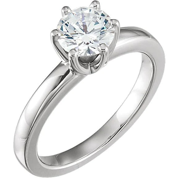 1,50 Carat Solitaire Six Griffes Serti Bague De Mariage Réel Diamant Or Blanc