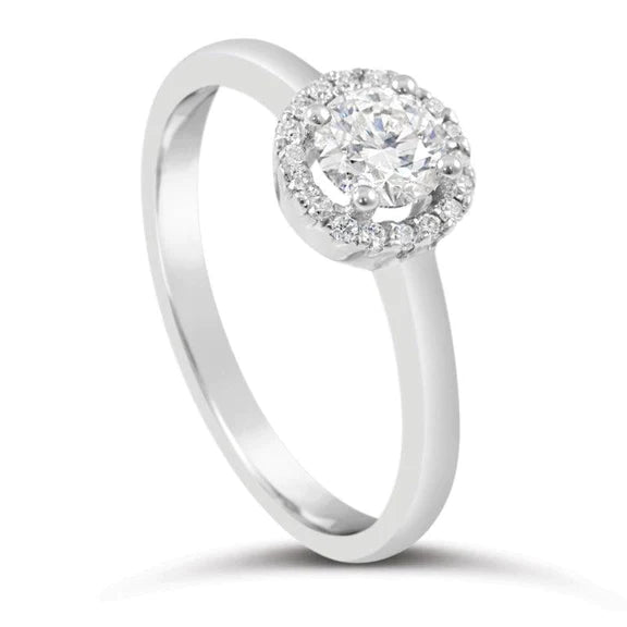 1,65 Carats Bague Halo De Mariage Réel Diamants Or Blanc