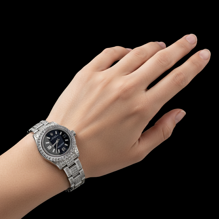 176200 Montre femme Rolex huître Perpétuelle glacée 26 mm