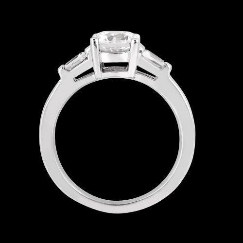 1.20 ct. Alliance Véritable Diamants Trois Pierres Ronde & Taille Baguette