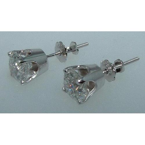 1.20 ct. Boucles D'oreilles Clous D'oreilles Véritable Diamants Paire D'or Neuf