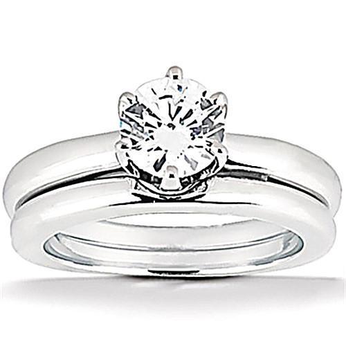 1.25 Ct. Réel Diamants Solitaire Bague de Fiançailles Ensemble Dames Bijoux Nouveau