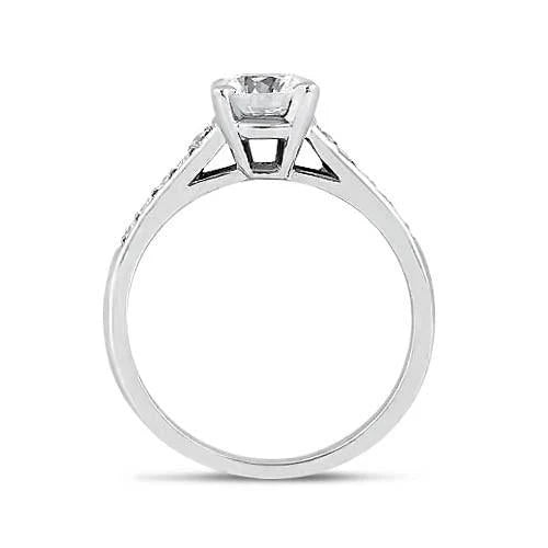 1.50 Carat Bague Anniversaire Réel Diamant Brillant Rond Or Blanc 14K