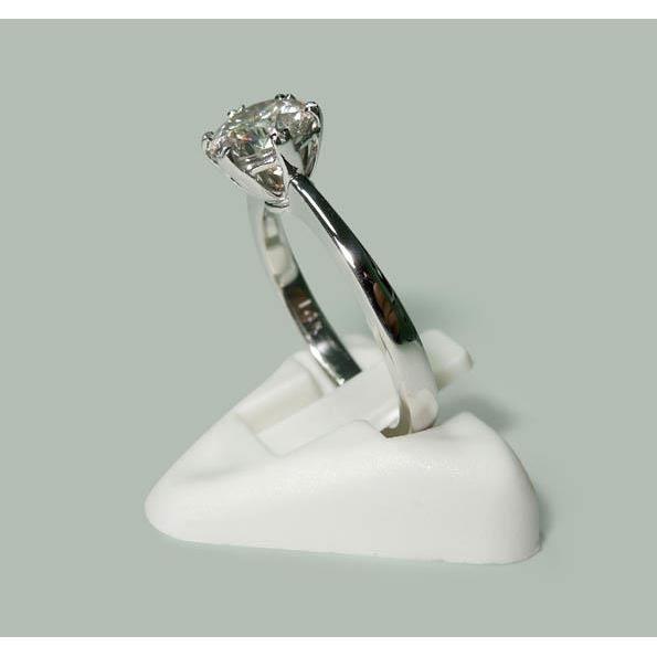 1.50 Carat Bague Réel Diamant Solitaire Ronde Or Blanc 14K Bijoux