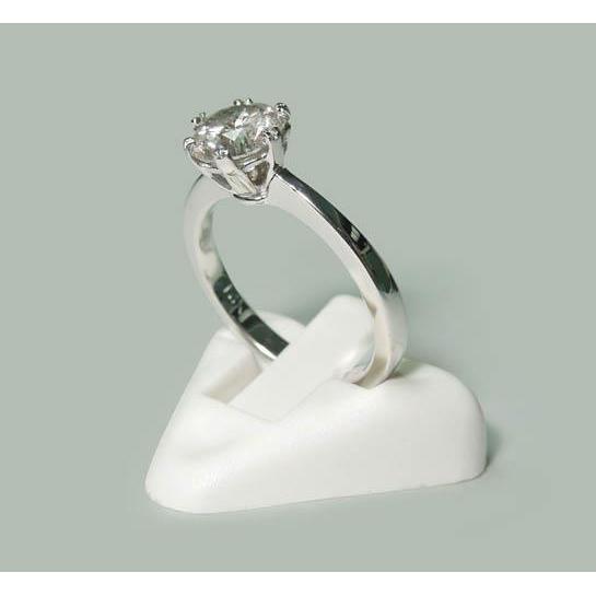 1.50 Carat Bague Réel Diamant Solitaire Ronde Or Blanc 14K Bijoux