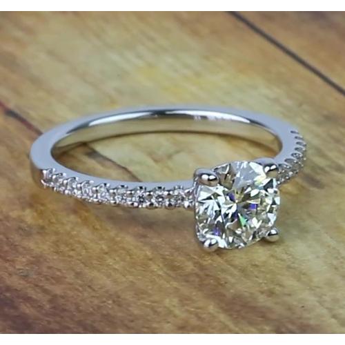 1.50 Carats Bague De Fiançailles Naturel Diamant Rond Bijoux