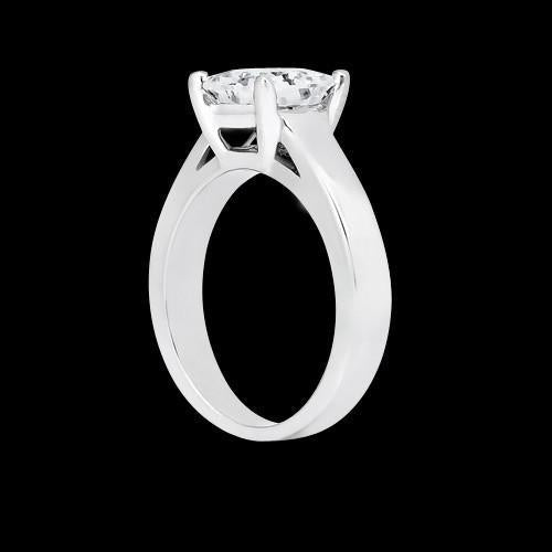 1.50 Carats Bague Solitaire Princesse Réel Diamant Or Blanc 14K