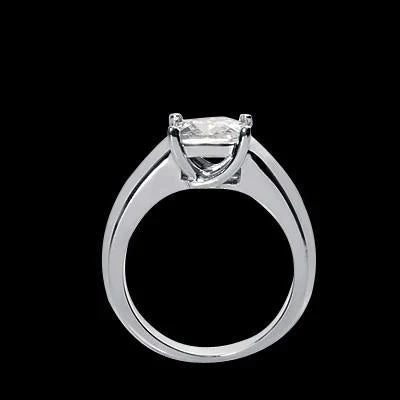 1.50 Carats Princesse Naturel Diamant Solitaire Bague 4 Griffes Or Bijoux