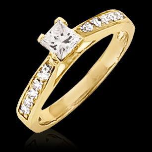 1.50 Ct Réel Diamant Bague Princesse Taille Bijoux Or Jaune 14K