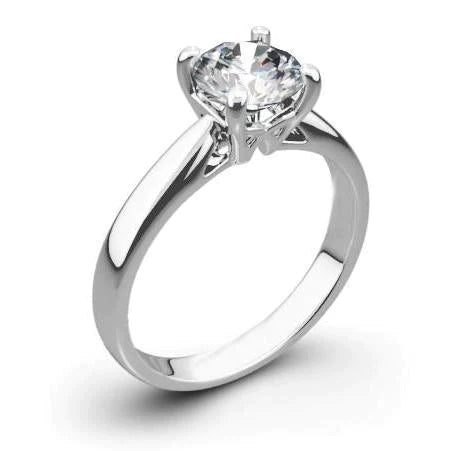 1.50 Ct Solitaire Bague de Mariage en Réel Diamant Rond 4 Griffes Or 14K