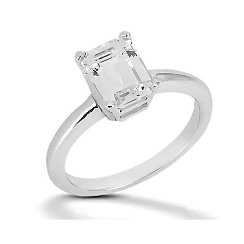 1.50 ct. Bague Solitaire Réel Diamant Taille Emeraude Pour Femme