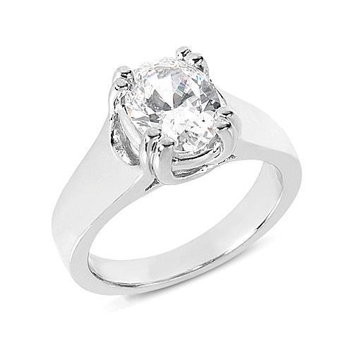 1.50 ct. Bague Solitaire Réel Diamant Taille Ovale Or Blanc