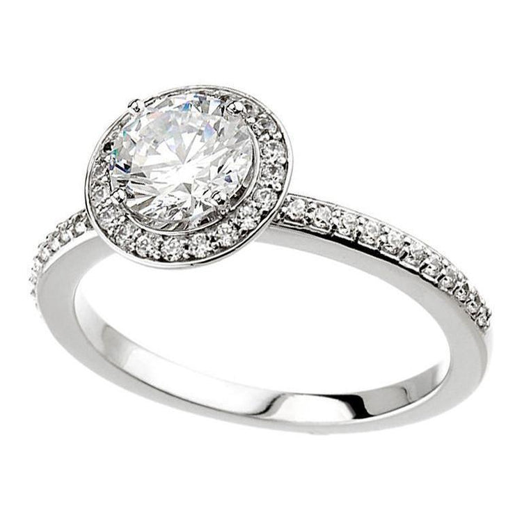 1.51 Carat Halo Réel Diamants Bague Halo Or Blanc 14K