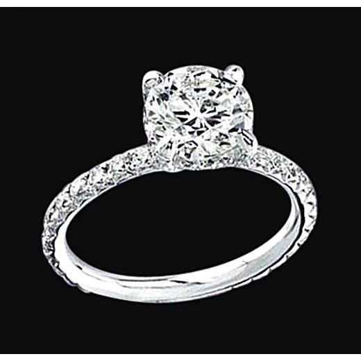 1.51 Ct. Bague Solitaire Réel Diamant Avec Accents Bijoux Or Blanc Nouveau