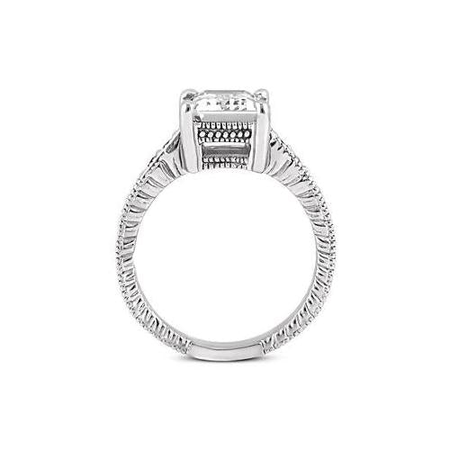 1.51 ct. Bague De Fiançailles Naturel Diamant Emeraude Bijoux De Style Antique
