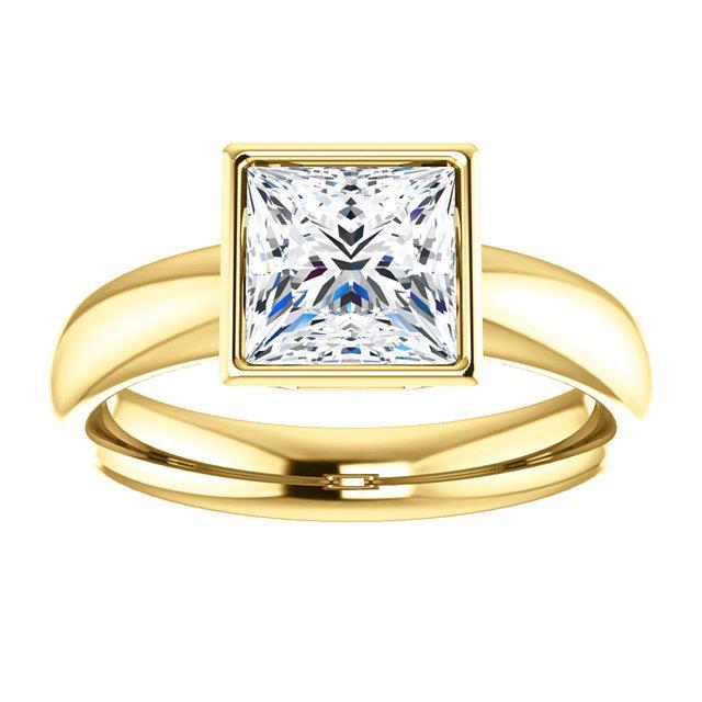 1.51 ct. Ensemble De Lunette De Bague Solitaire Véritable Diamant Princesse Etincelante