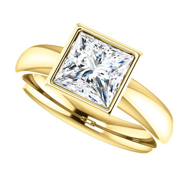 1.51 ct. Ensemble De Lunette De Bague Solitaire Véritable Diamant Princesse Etincelante