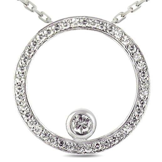 1.54 Ct. Pendentif En Réel Diamant Avec Serti Clos De Diamants Coupe Ronde