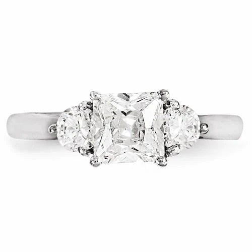 1.60 Carats Bague De Fiançailles Réel Diamant Trois Pierres Bijoux Nouveau