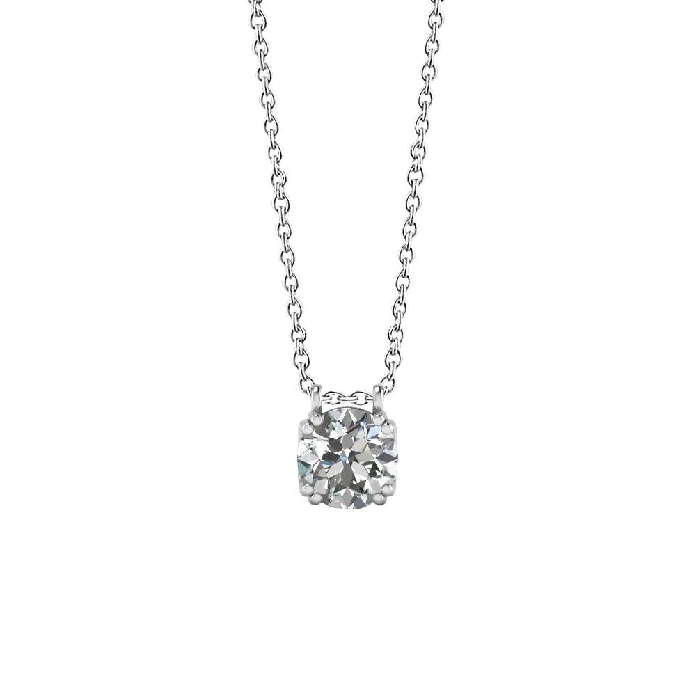 1.60 Ct F Vs1 Collier Avec Pendentif Naturel Diamant Coupe Ronde Solitaire