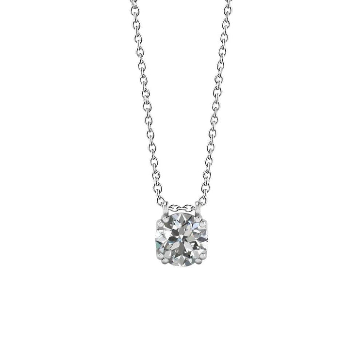 1.60 Ct F Vs1 Collier Avec Pendentif Naturel Diamant Coupe Ronde Solitaire