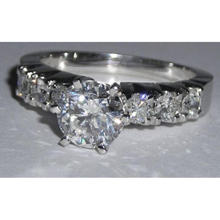 1.61 Ct Véritable Diamant Bague De Fiançailles Or Blanc