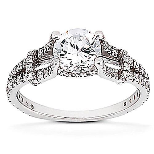 1.61 Ct. Bague Solitaire Réel Diamant Avec Accents Nouveaux Bijoux
