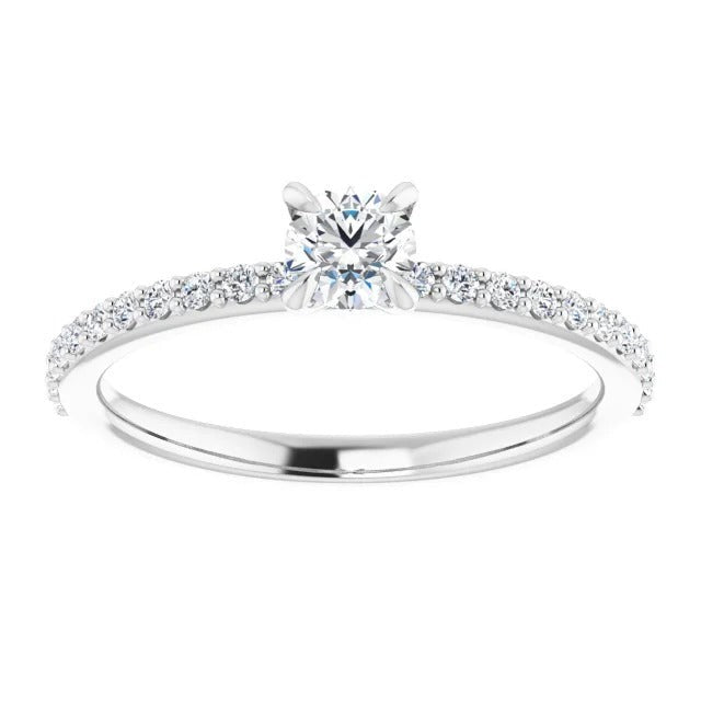 1.65 Carats Bague de Fiançailles Réel Diamant Quatre Griffes Or Blanc 14K