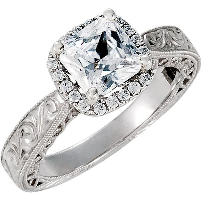 1.70 Carats Coussin Véritable Diamant Bague De Fiançailles Halo Or Blanc Massif 14K