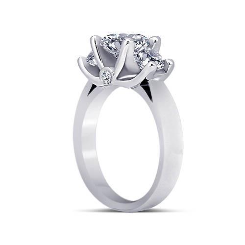 1.71 ct. Bague D'anniversaire 3 Pierres Véritable Diamants Ronds Bijoux En Or Blanc