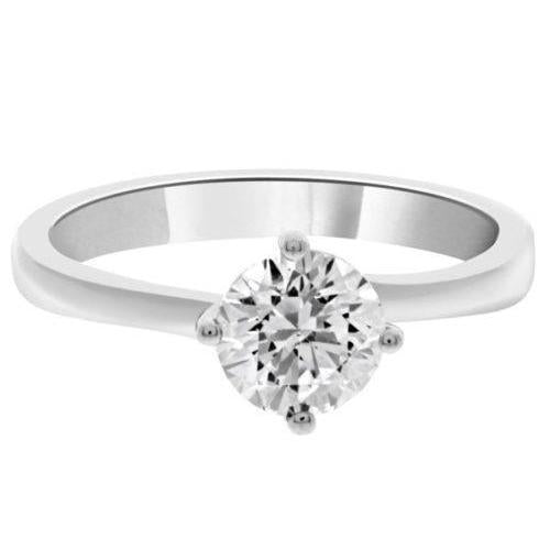 1.75 Carats Bague De Fiançailles Véritable Diamant Rond Solitaire Femme Or Blanc