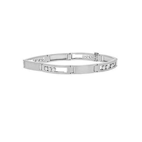 1.75 Carats Véritable Diamant Taille Ronde Bracelet Homme Or Blanc 14K