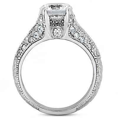 1.85 ct. Bague De Style Antique En Réel Diamant Avec Accents