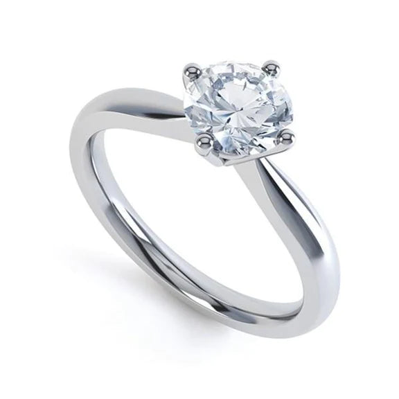 1.90 Carats Bague Solitaire de Fiançailles Réel Diamant Rond Or Blanc 14K